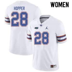 Women's Florida Gators #28 Ty'Ron Hopper NCAA Jordan Brand White Authentic Stitched College Football Jersey TLO0162HH